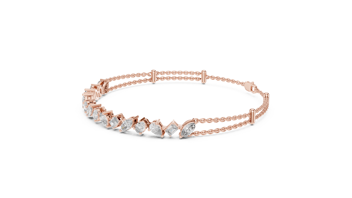 Multi-Shape Diamond Station Bracelet