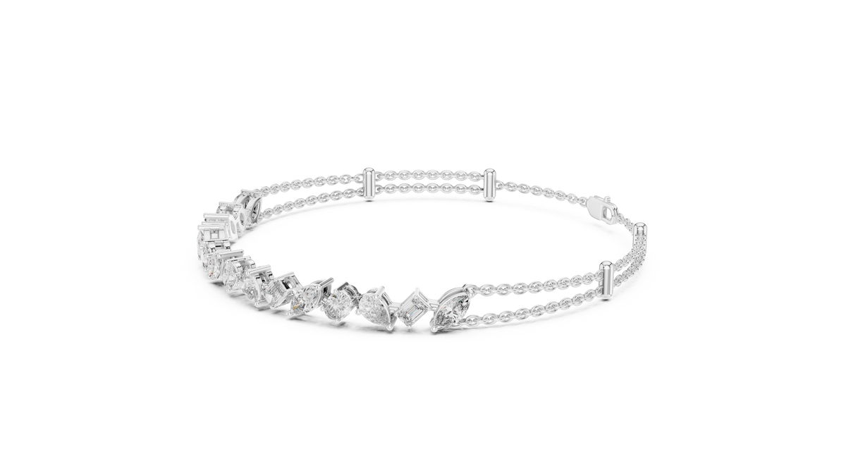 Multi-Shape Diamond Station Bracelet