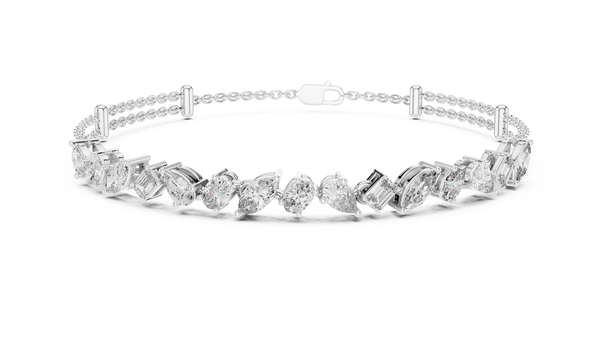 Multi-Shape Diamond Station Bracelet