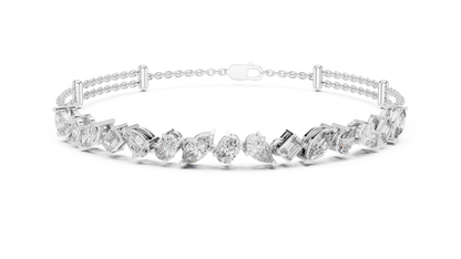 Multi-Shape Diamond Station Bracelet