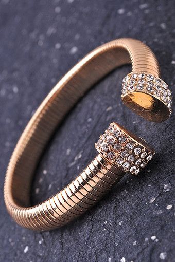 Elegant Gold-Tone Flexible Cobra Mesh Cuff Bracelet