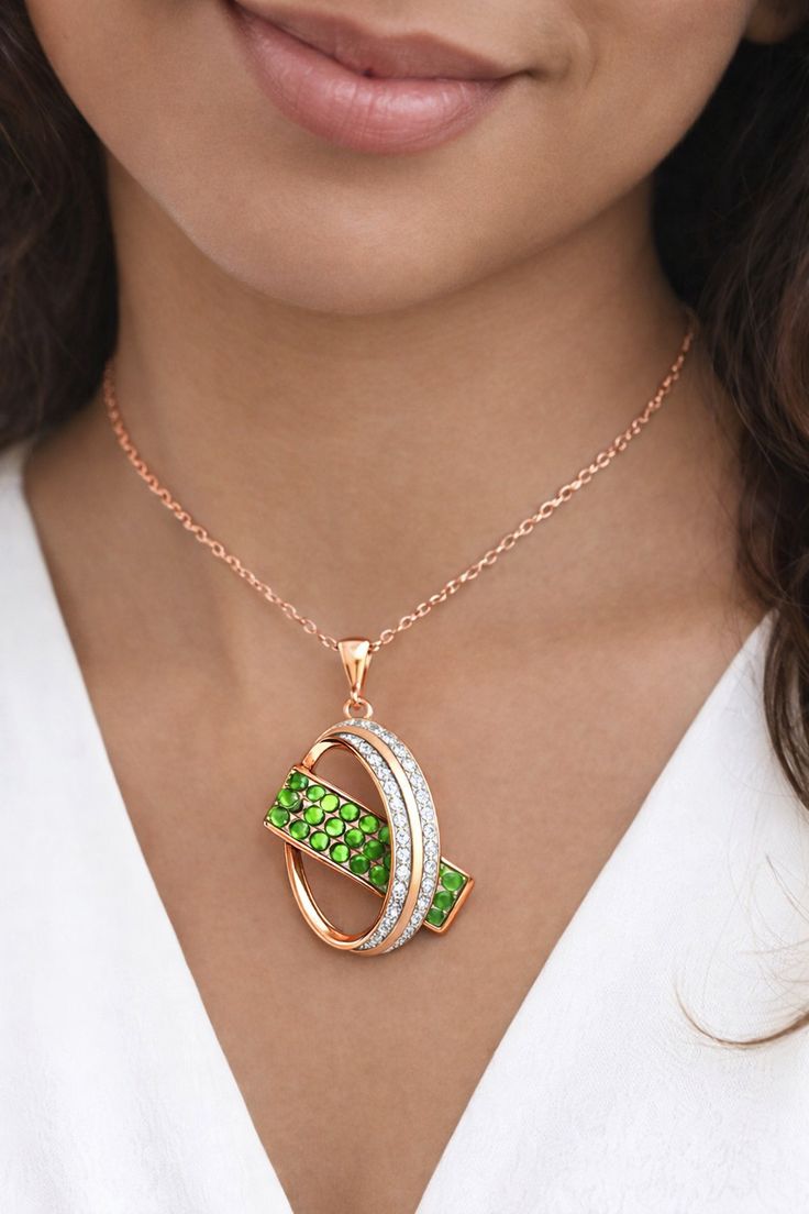 Empress Geometric Ribbon Pendant Necklace