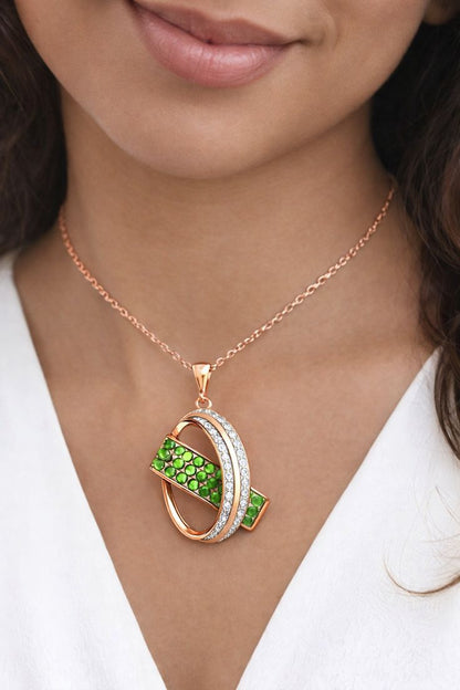 Empress Geometric Ribbon Pendant Necklace
