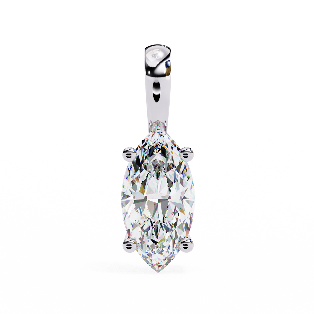 Elegant Marquise Diamond Solitaire Pendant