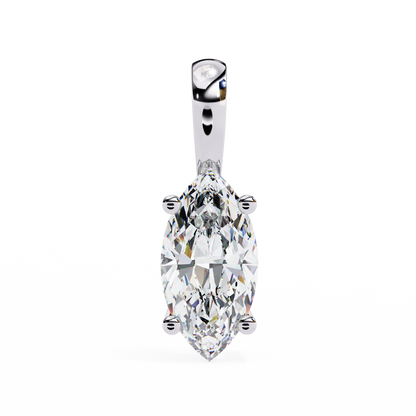 Elegant Marquise Diamond Solitaire Pendant
