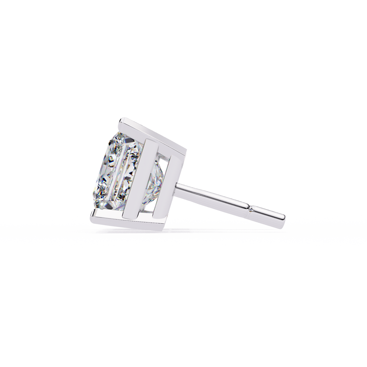 princess-cut diamond stud earrings