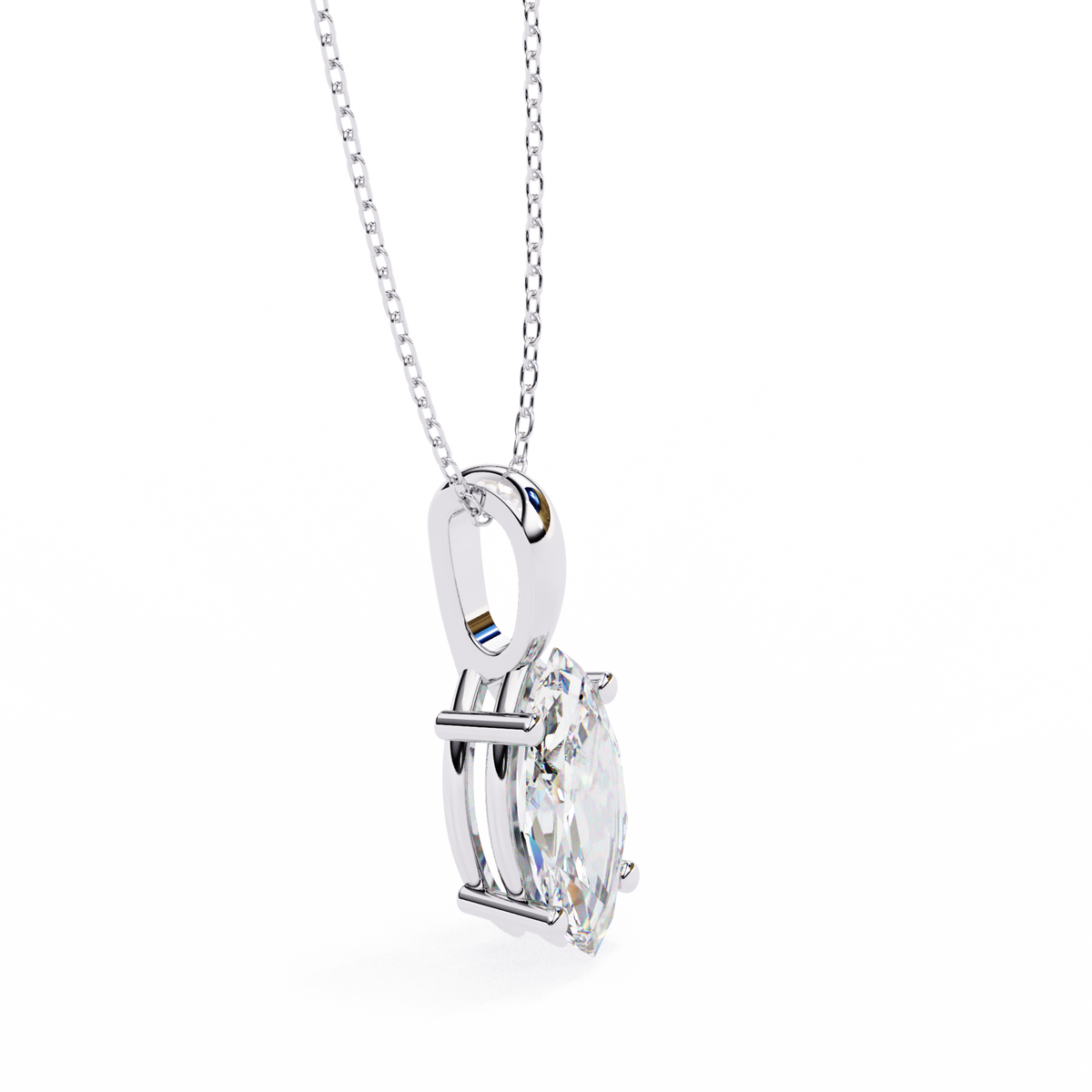 Elegant Marquise Diamond Solitaire Pendant