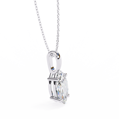 Elegant Marquise Diamond Solitaire Pendant