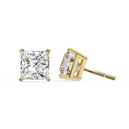 princess-cut diamond stud earrings