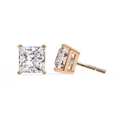 princess-cut diamond stud earrings