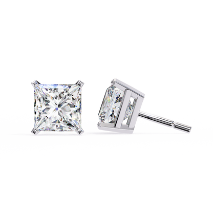 princess-cut diamond stud earrings