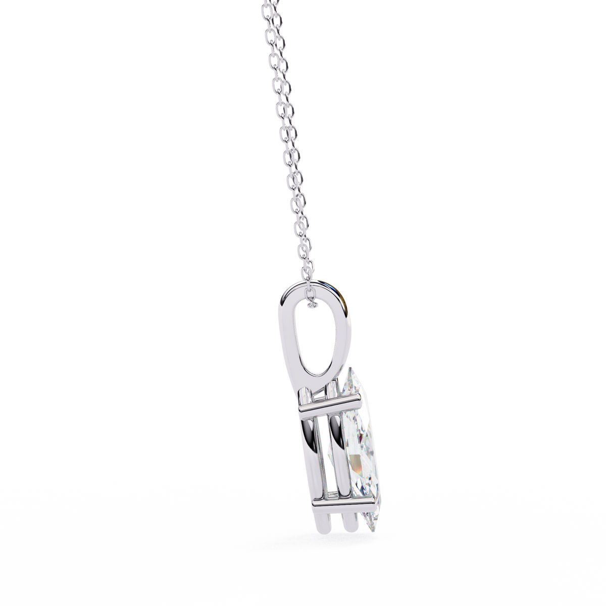 Elegant Marquise Diamond Solitaire Pendant