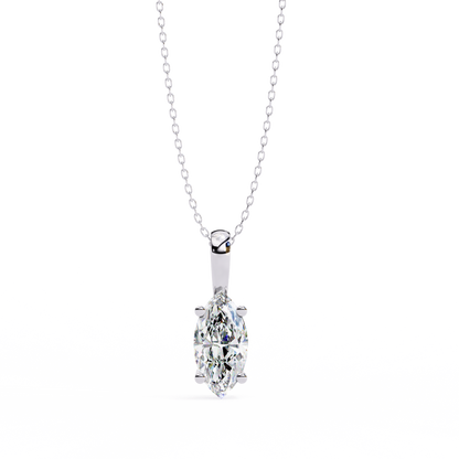 Elegant Marquise Diamond Solitaire Pendant