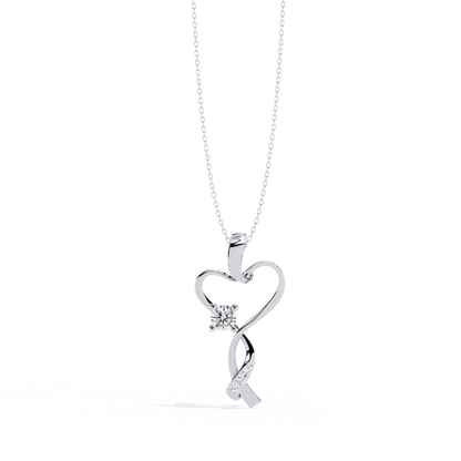 Heart & Twist Diamond Pendant