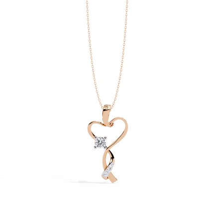 Heart & Twist Diamond Pendant