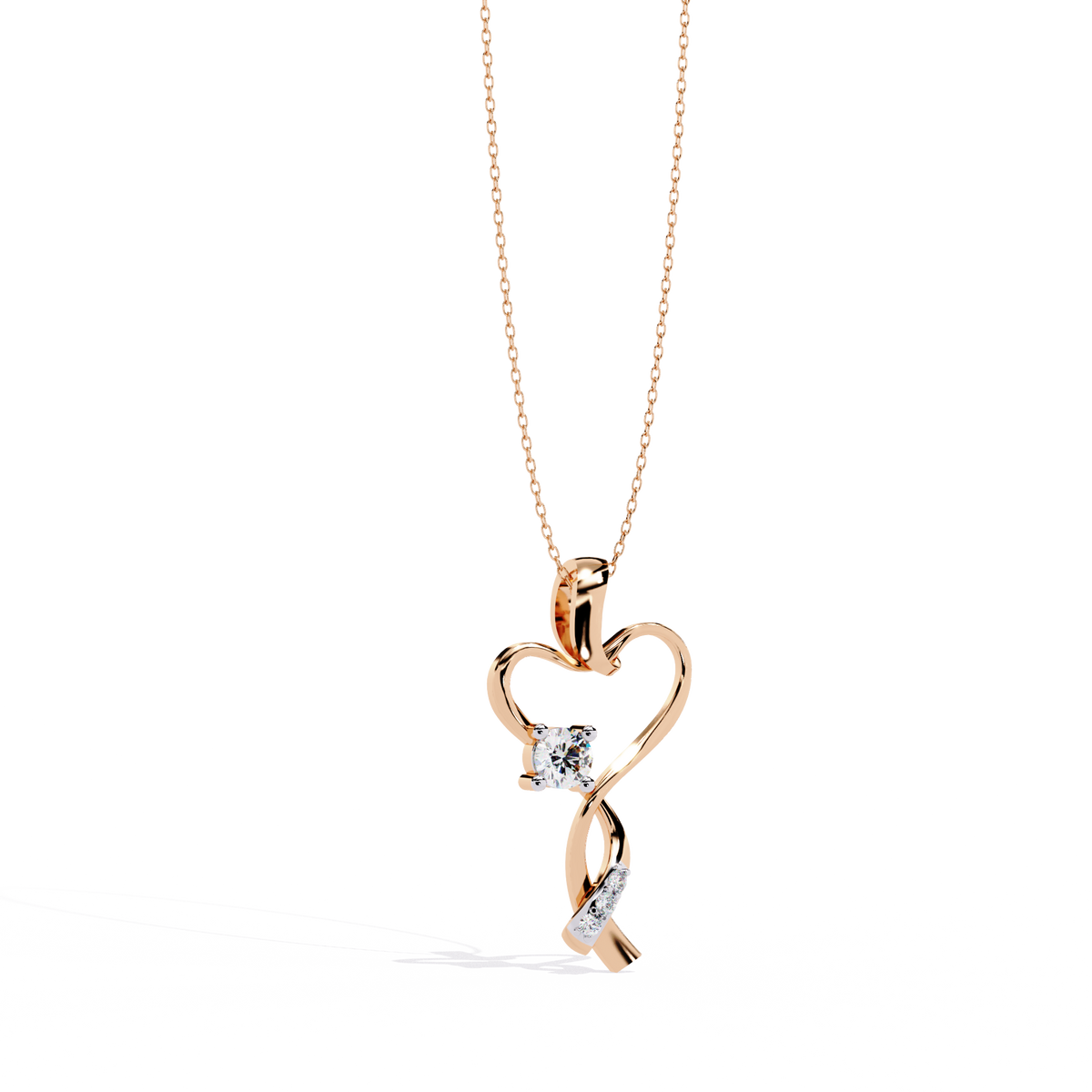 Heart & Twist Diamond Pendant