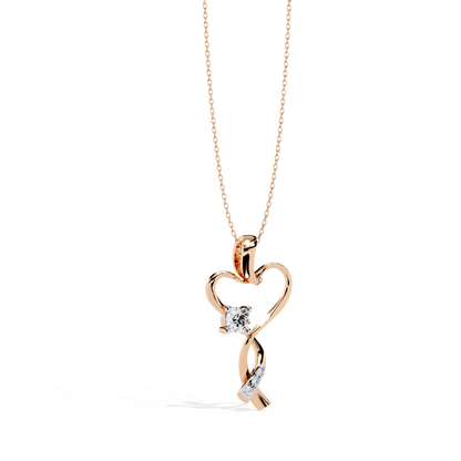 Heart & Twist Diamond Pendant