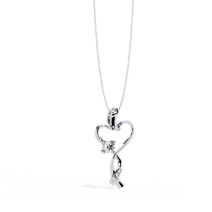 Heart & Twist Diamond Pendant