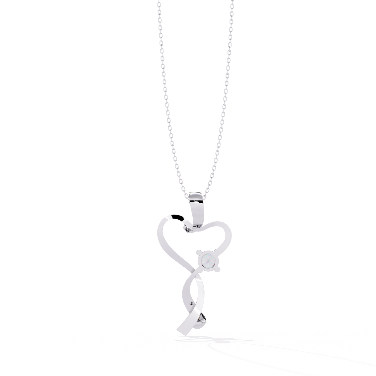 Heart & Twist Diamond Pendant