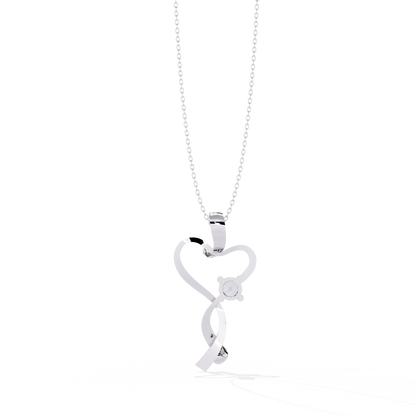 Heart & Twist Diamond Pendant