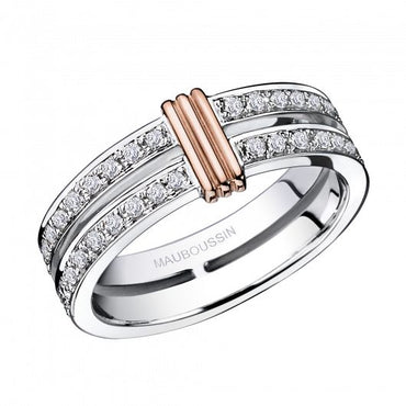 Mauboussin Two-Tone Diamond Band Ring
