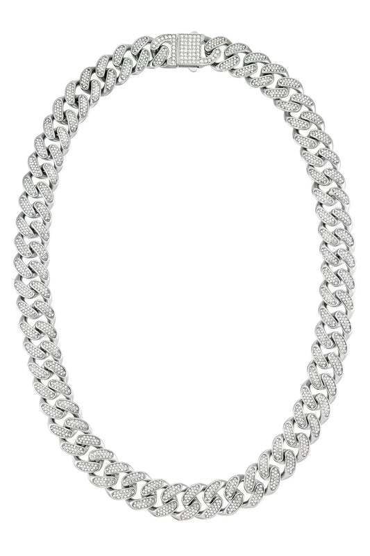 Diamond Pavé Cuban Link Chain Necklace