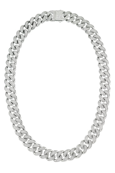 Diamond Pavé Cuban Link Chain Necklace