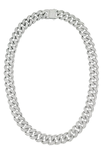 Diamond Pavé Cuban Link Chain Necklace