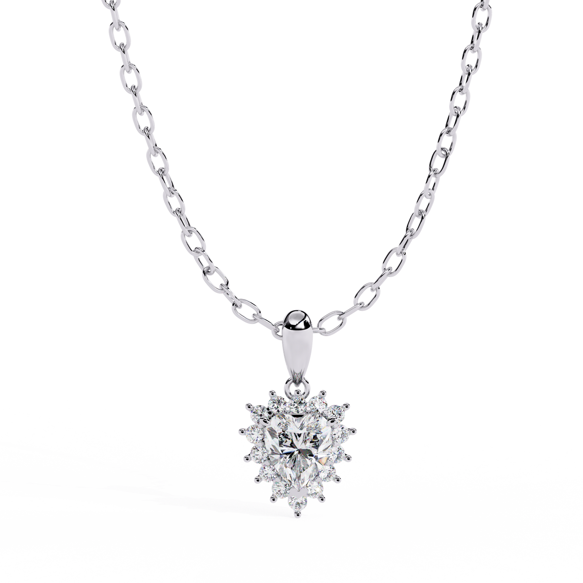 Heart Diamond Cluster Pendant