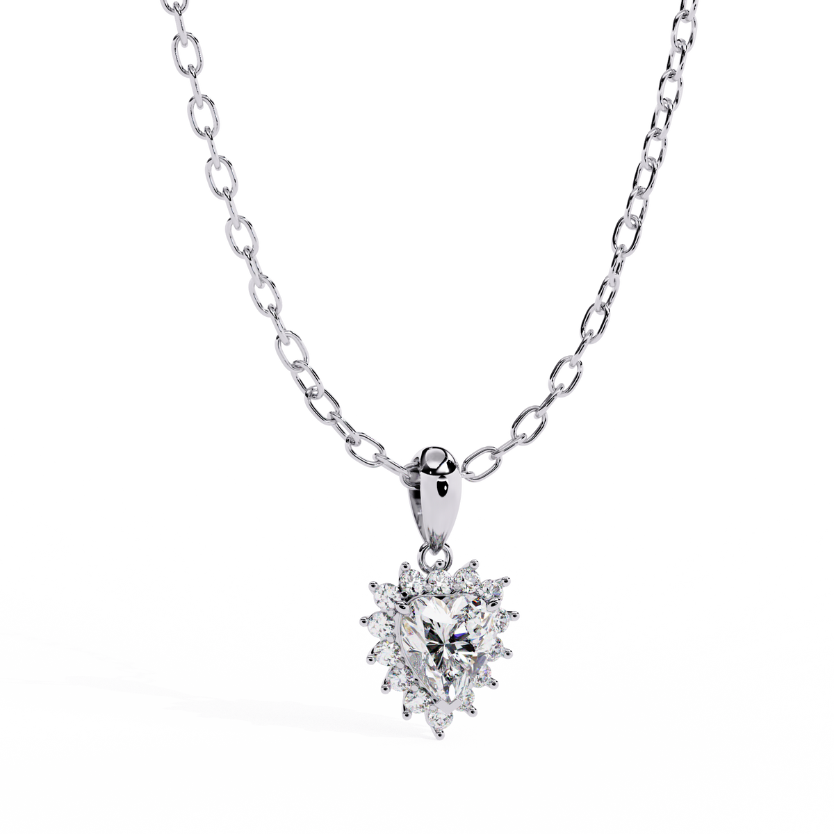 Heart Diamond Cluster Pendant
