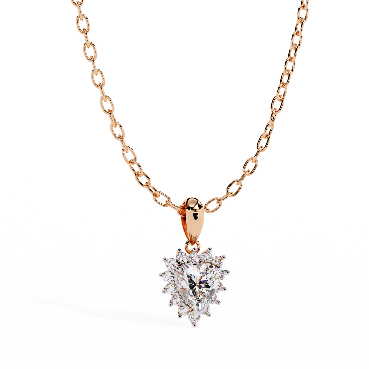 Heart Diamond Cluster Pendant