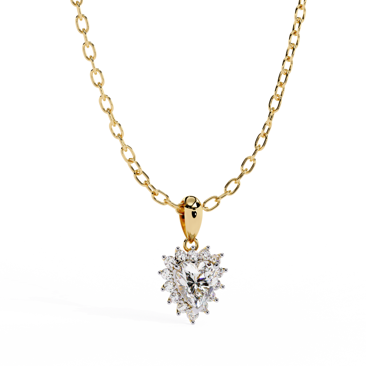 Heart Diamond Cluster Pendant
