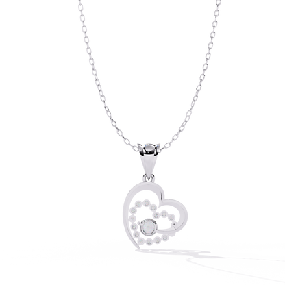 Elegant Double Heart Diamond Pendant
