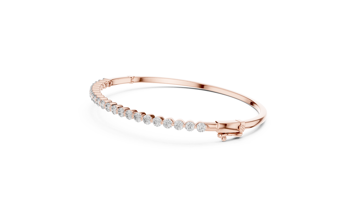 Classic Half-Circle Diamond Bangle Bracelet