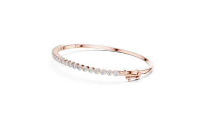 Classic Half-Circle Diamond Bangle Bracelet