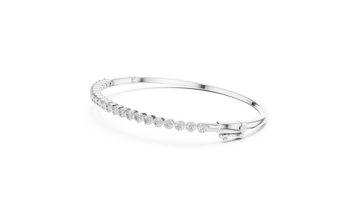 Classic Half-Circle Diamond Bangle Bracelet