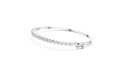 Classic Half-Circle Diamond Bangle Bracelet