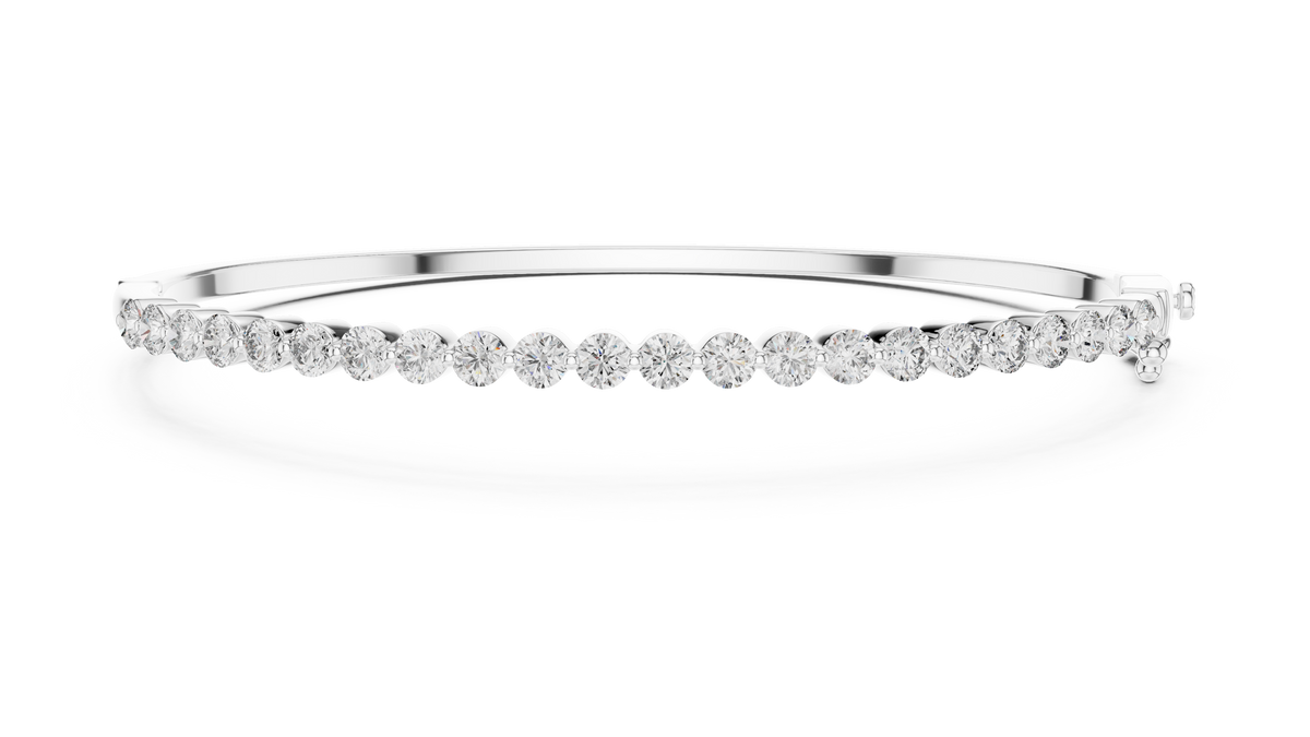 Classic Half-Circle Diamond Bangle Bracelet