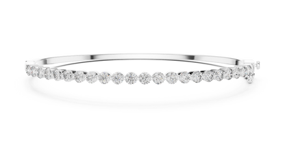 Classic Half-Circle Diamond Bangle Bracelet
