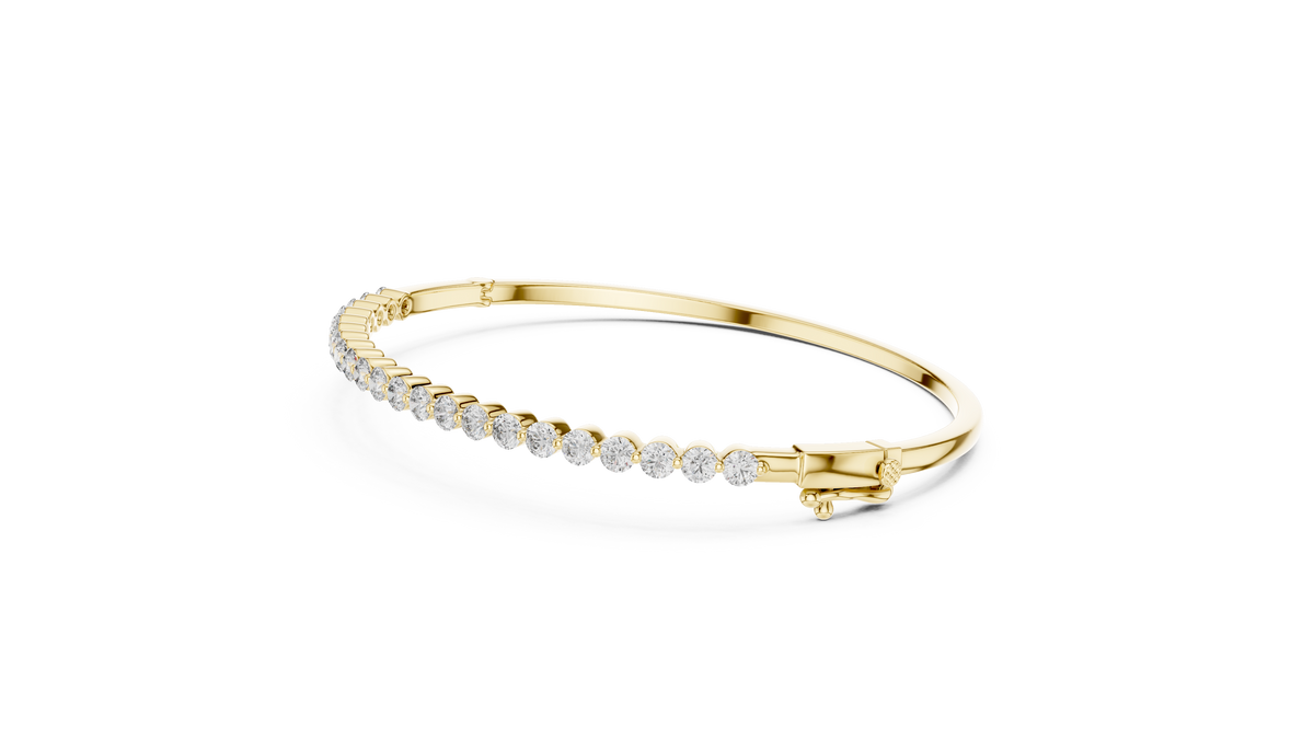 Classic Half-Circle Diamond Bangle Bracelet