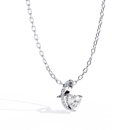 Sparkling Heart & Crescent Moon Diamond Necklace