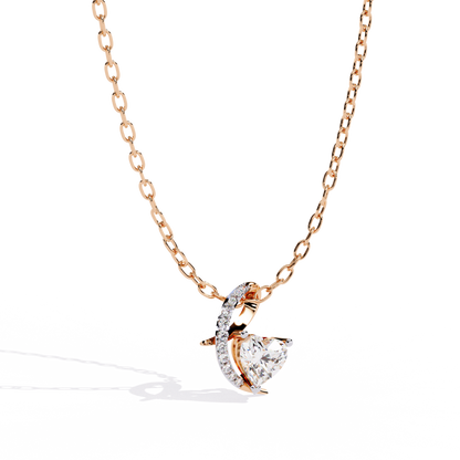 Sparkling Heart & Crescent Moon Diamond Necklace