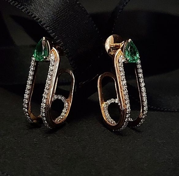 modern front-back hoop earrings