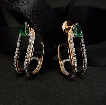 modern front-back hoop earrings