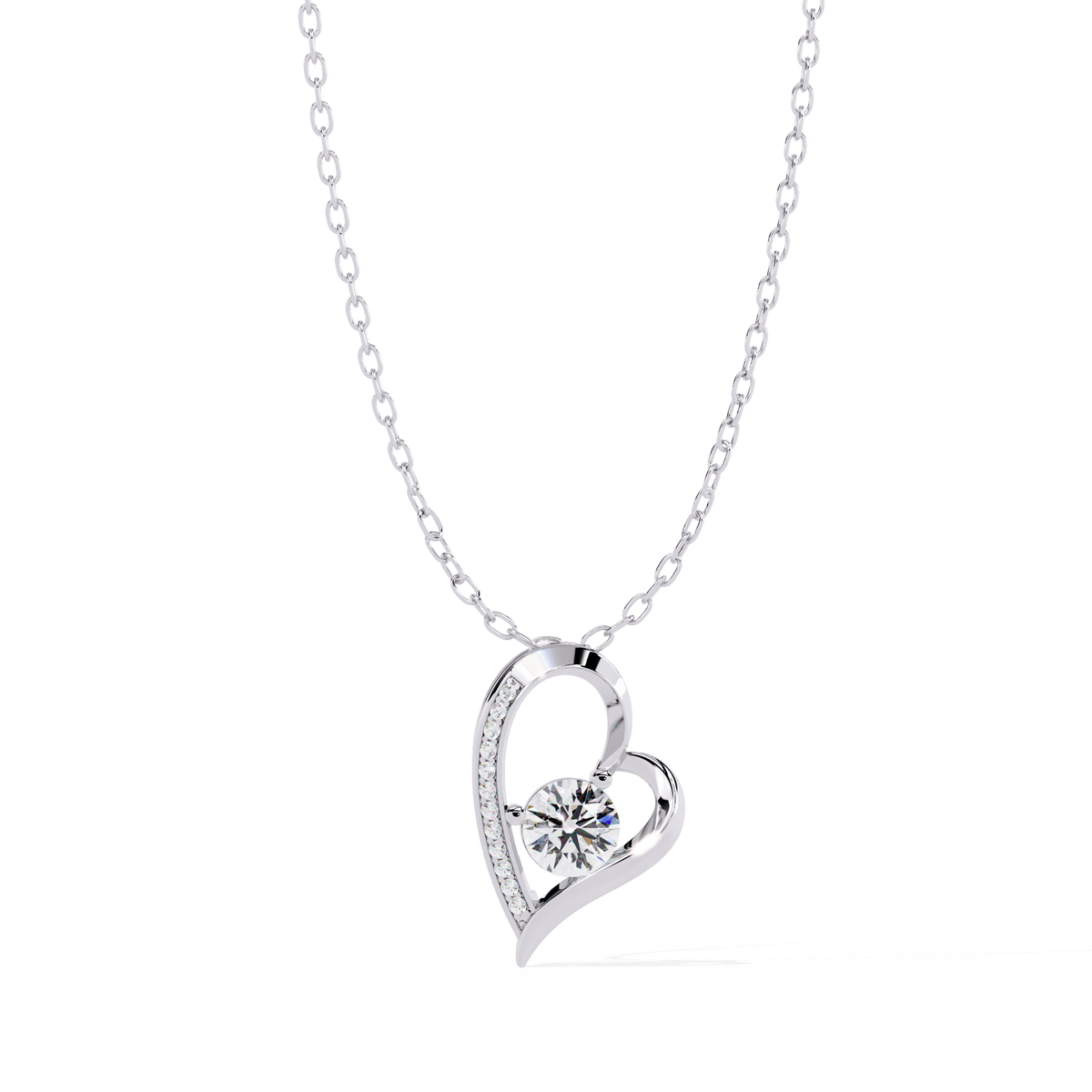 Floating Diamond Heart Pendant