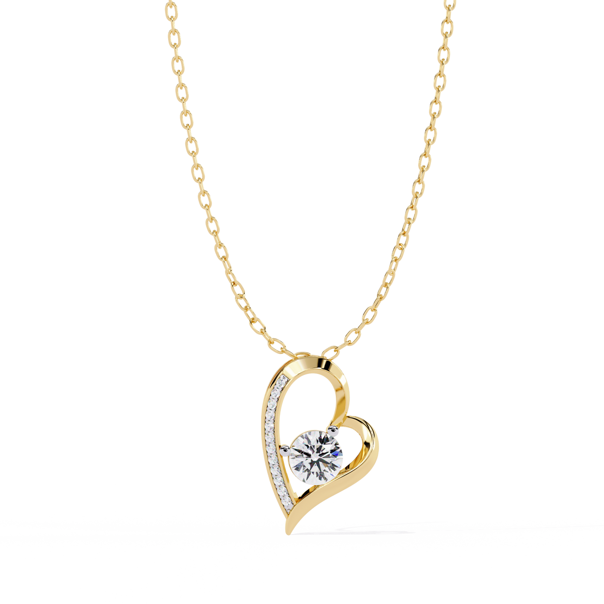 Floating Diamond Heart Pendant