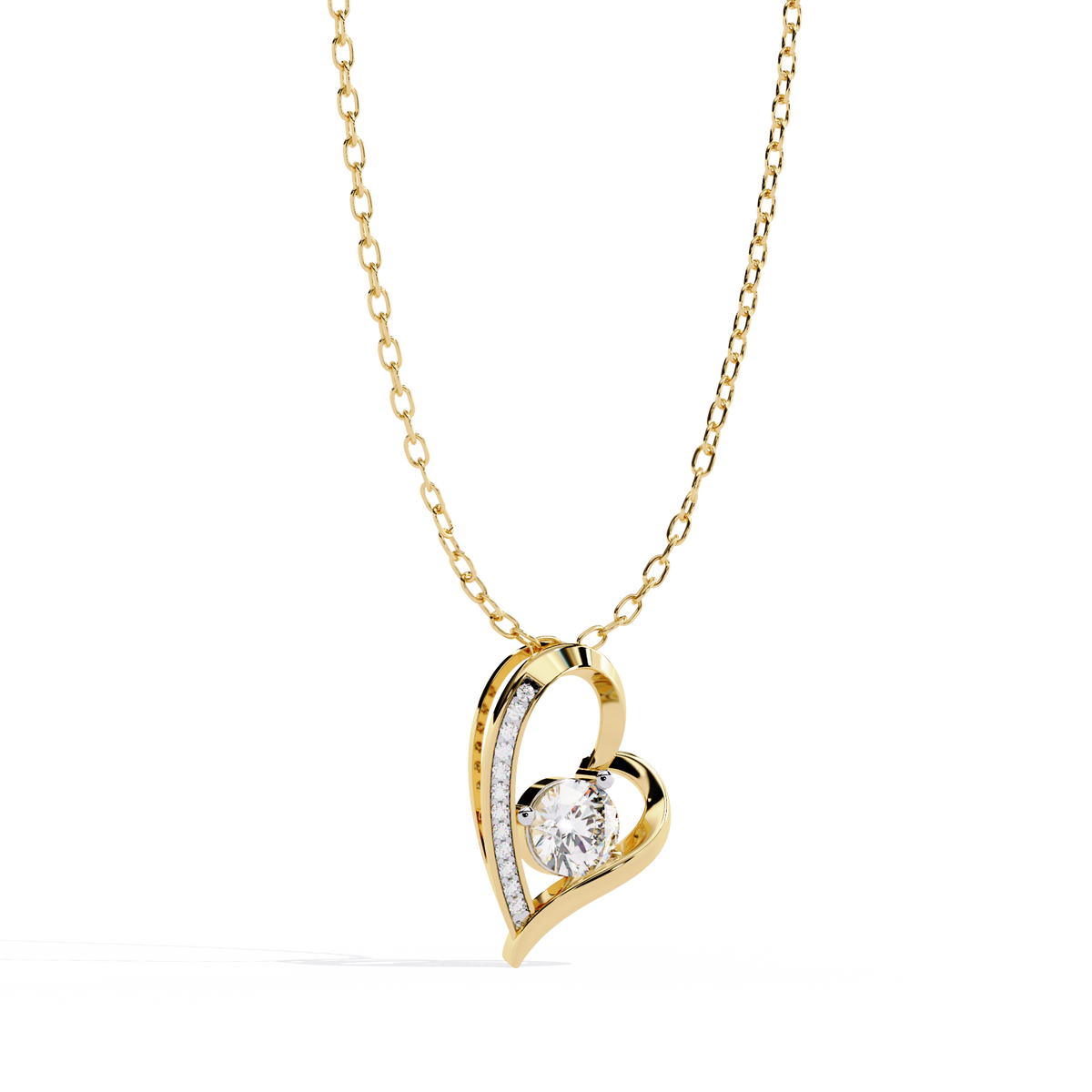 Floating Diamond Heart Pendant