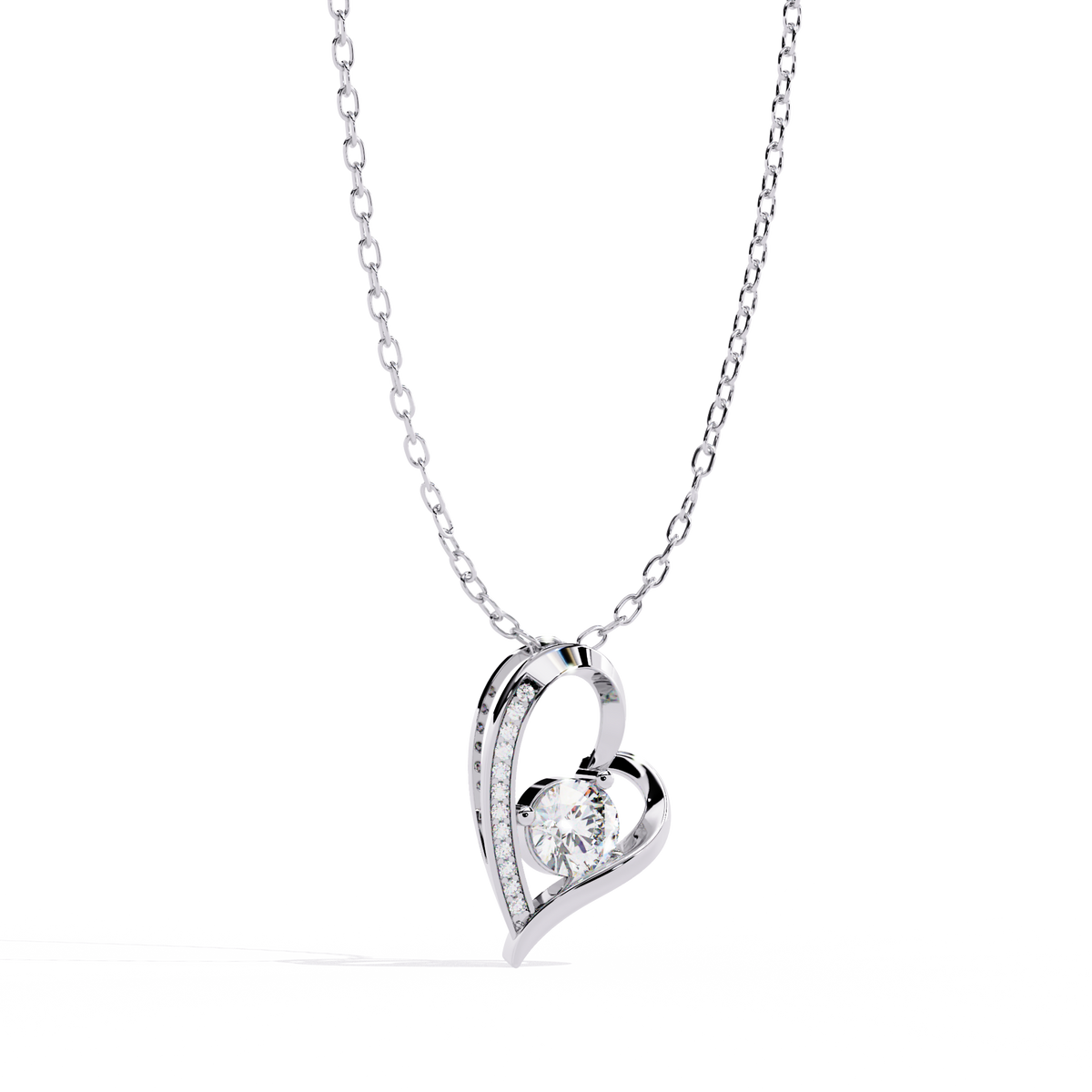 Floating Diamond Heart Pendant
