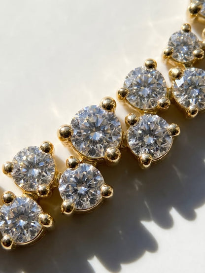 Curved Diamond Arc Necklace