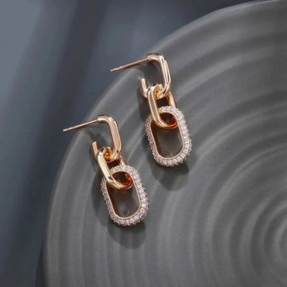 Sparkling Pave Chain-Link Drop Earrings